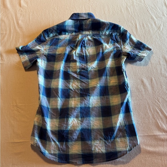 U.S. ASSN Boys Blue Plaid Shirt Size Small - Picture 4 of 5